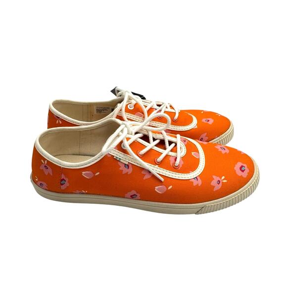Toms NEW Women's Carmel Orange Persimmon Floral Casual Canvas Comfort Sneakers - Picture 5 of 10